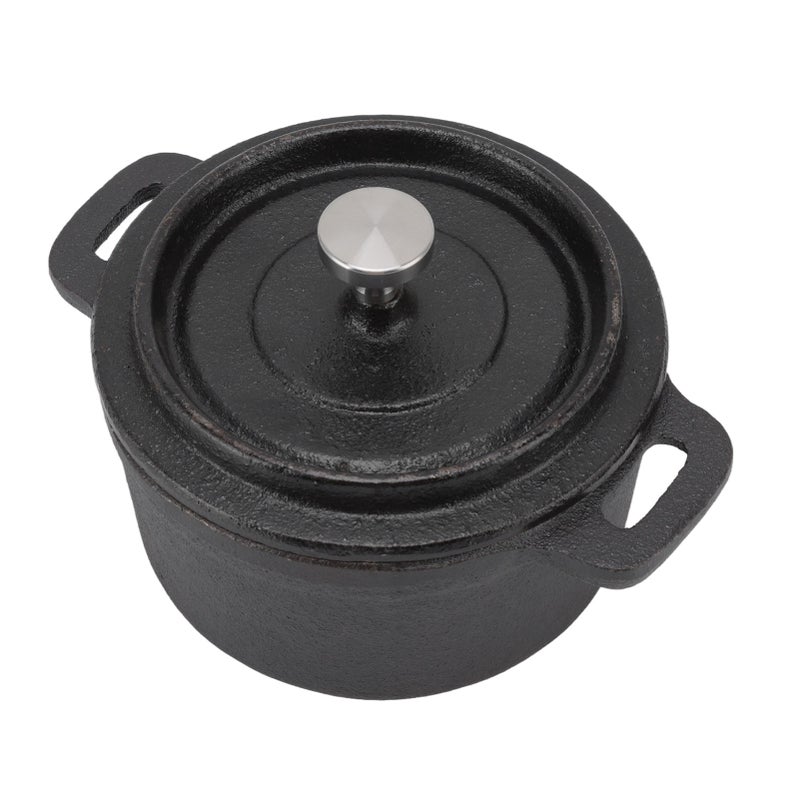 Dutch Oven Double Traditional Style Thickened Ergonomic Handle Insulation Cast Iron Cooking Pot with Lid Diameter 10CM - Image 4