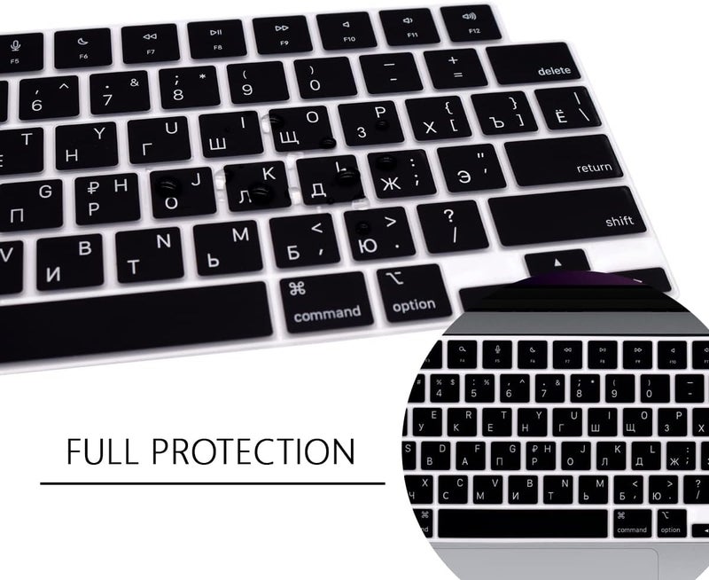 WYGCH Russian Keyboard Cover For MacBook Air 2025-2022 34.5cm 38.1cm M4 M3 M2 A3240 A3241 A3113/A3114/A2681/A2941; Pro 2025-2021 35.6 16 cm 1 inch 2.4 inch inch cm M4 M4 3 M2 M1 - Image 4