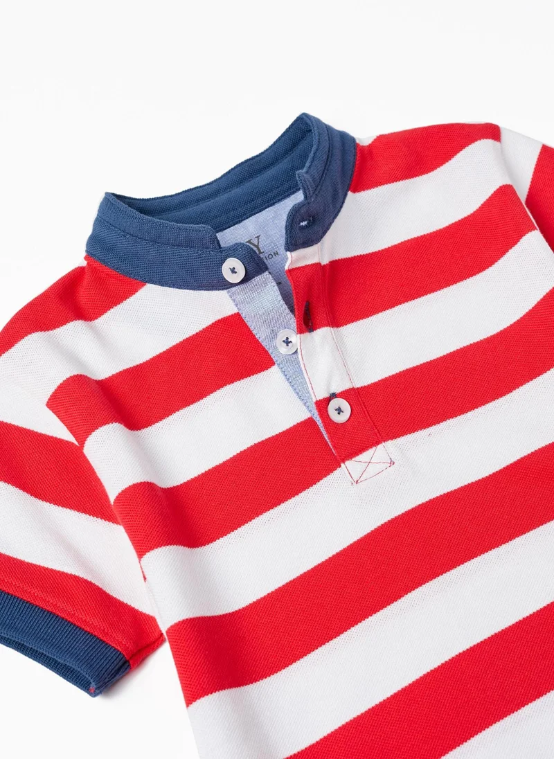 زيبي Striped Cotton Polo Shirt for Boys