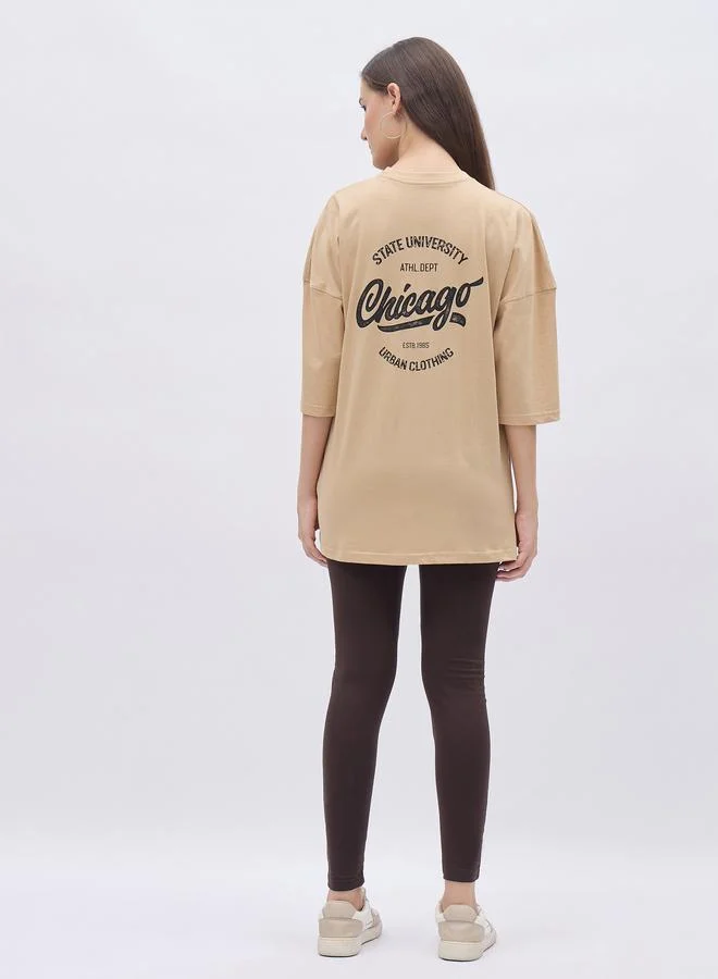 Styli Styli Oversized T-Shirt and Badge Detail Leggings Co-Ords