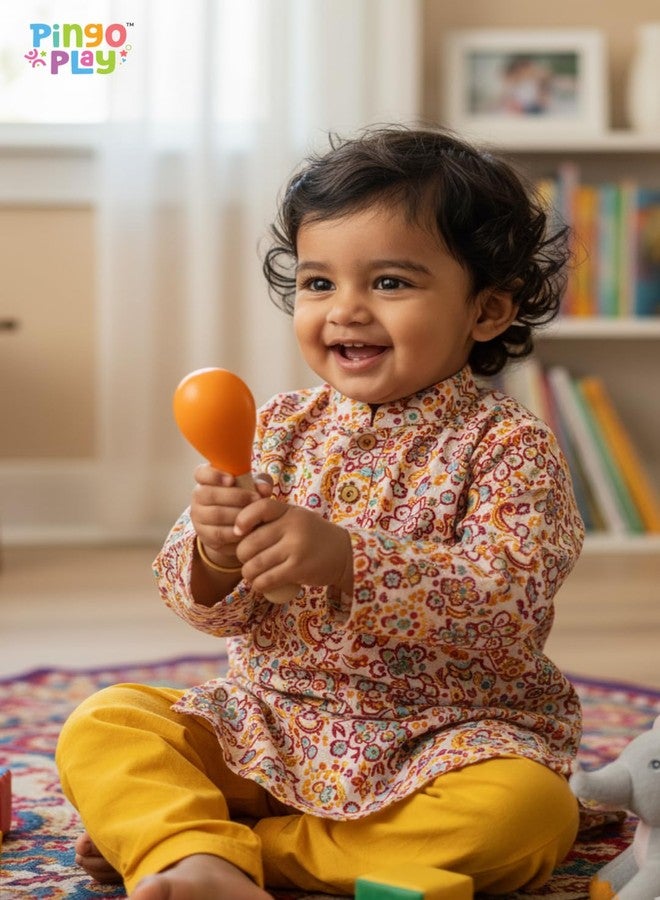 Pingo Play Premium Wooden Maracas Rattle | Montessori Musical Toy for Babies & Toddlers | Sensory Awareness Toy for Toddlers 3 Months+ (Pack of 2) - Image 2