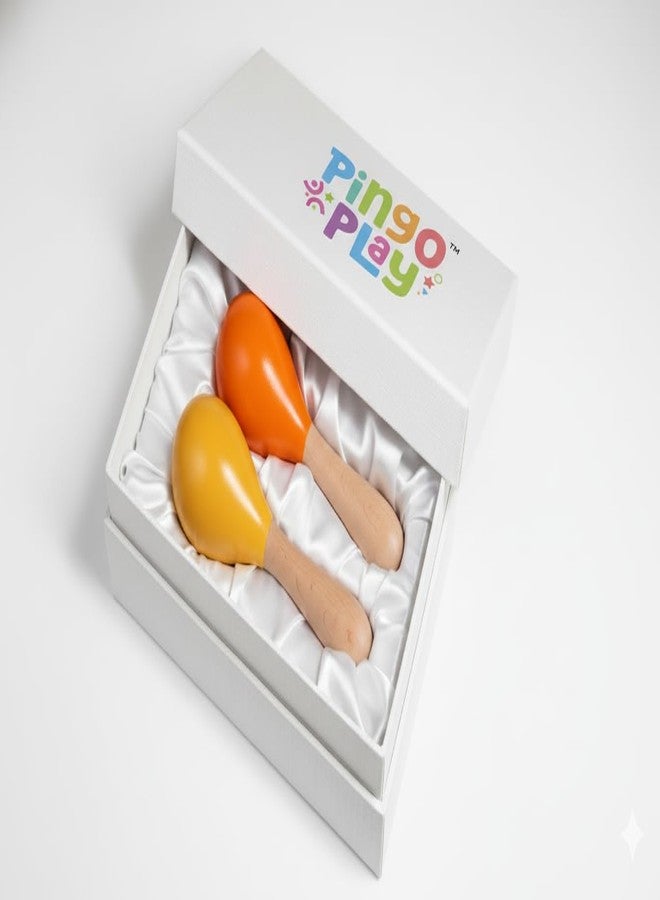 Pingo Play Premium Wooden Maracas Rattle | Montessori Musical Toy for Babies & Toddlers | Sensory Awareness Toy for Toddlers 3 Months+ (Pack of 2) - Image 4