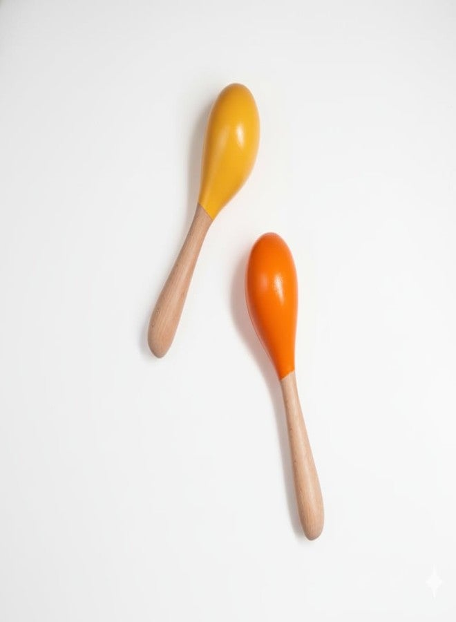 Pingo Play Premium Wooden Maracas Rattle | Montessori Musical Toy for Babies & Toddlers | Sensory Awareness Toy for Toddlers 3 Months+ (Pack of 2) - Image 1