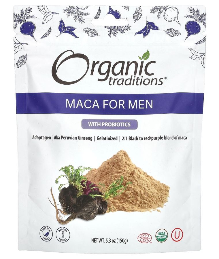 Organic Traditions Maca For Men with Probiotics 5.3 oz (150 g)