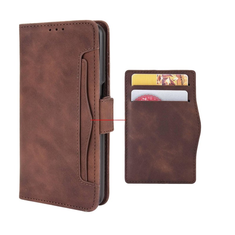 غطاء واقي بTPU باللون بني بوظيفة حامل من مادة TPU لـ redminote15pro/redminote15pro مع حامل بطاقات وحامل قائم مع مقاوم للصدمات مع حماية من السقوط للاستخدام العملي للحمل اليومي - Image 1