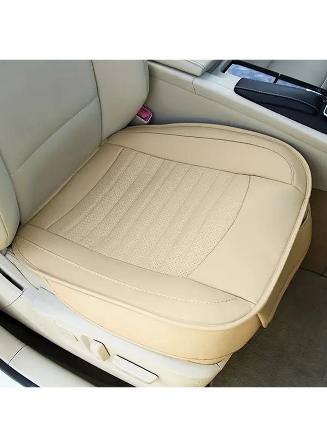 Front Seat Black PU Leather Car Seat Cover Adjustable Straps Durable Easy Clean - Image 5