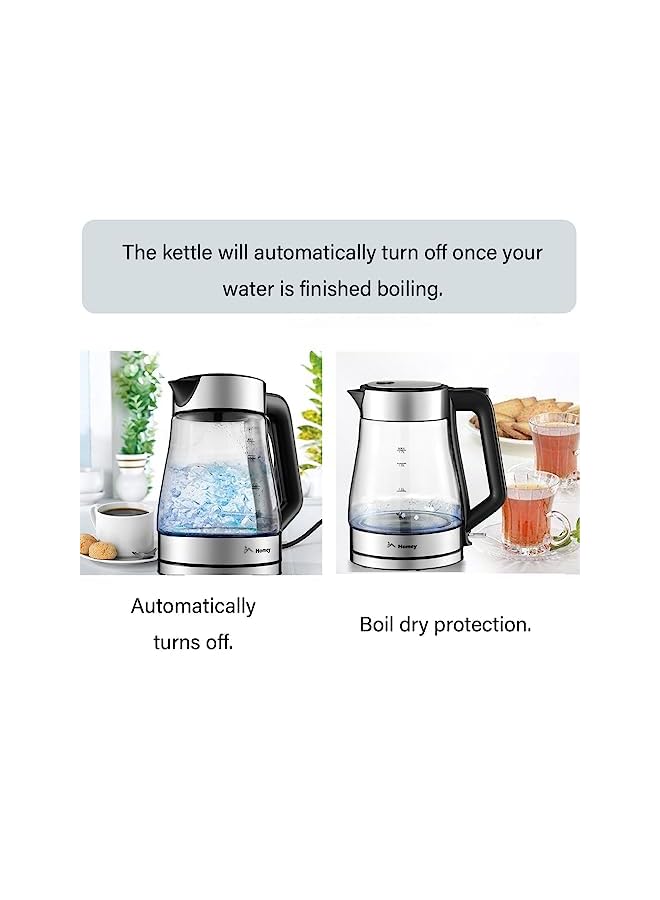 Homey Electric Tea Kettle - Fast Boiling, Easy Cleaning, 1.7L Capacity, Boil Dry Protection, LED Indicator Ring  - Image 3