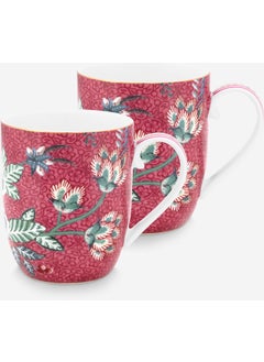 Pip Studio Flower Festival Red Porcelain Mug Set 145 ml 