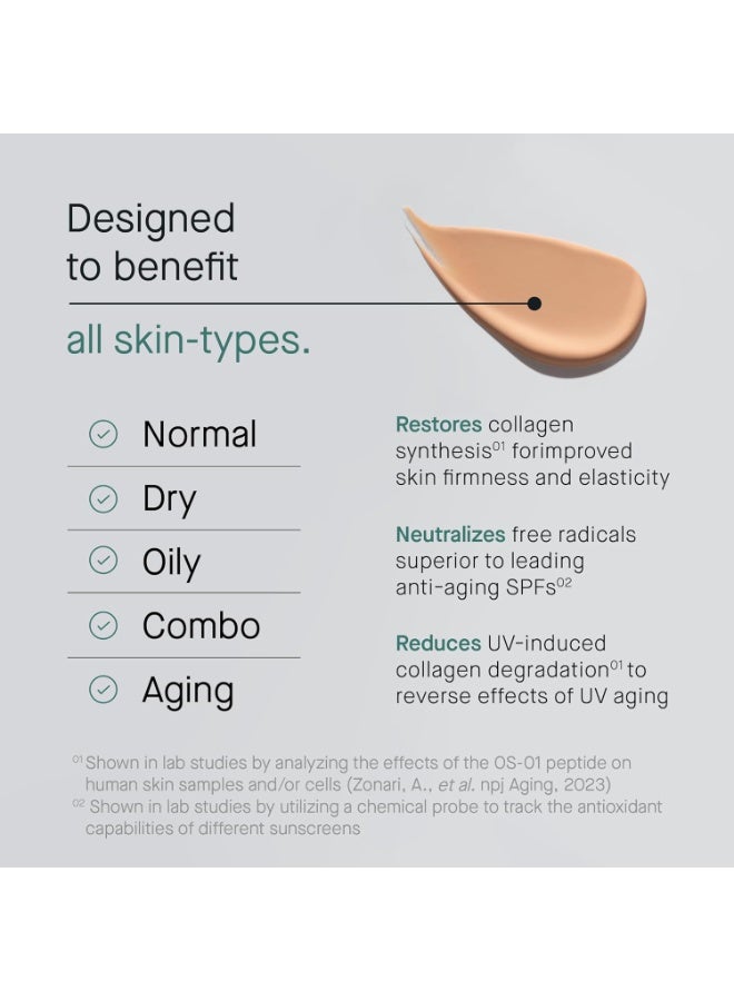 OneSkin FACE SPF OS-01 Peptide Broad Spectrum SPF 30+ Mineral Sunscreen- Scientifically Proven to Protect Skin from UV Aging, Includes Potent Antioxidants, For All Skin Types Including Sensitive Skin - Image 2