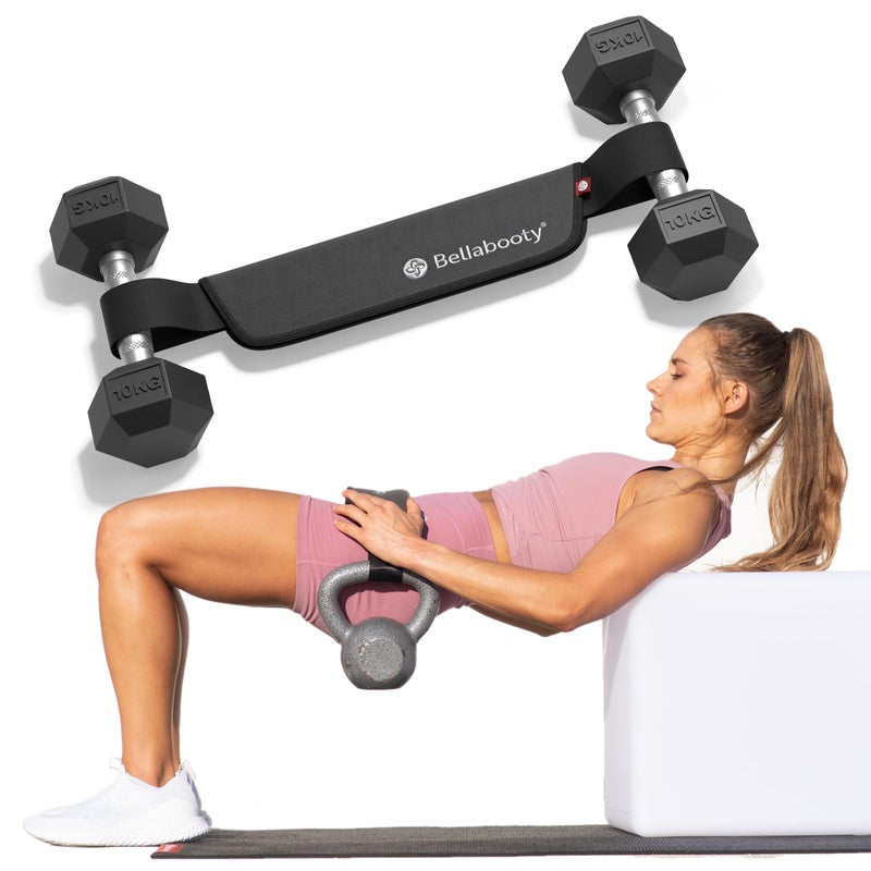 Bellabooty Gray OG Hip Thrust Belt â€“ Weight Lifting Belt for Women â€“ Booty Bands Compatible â€“ Slip-Resistant Padding â€“ Lifting Belt for Dumbbells, Kettlebells, Plates â€“ Home Gym & Workout Equipment - Image 1