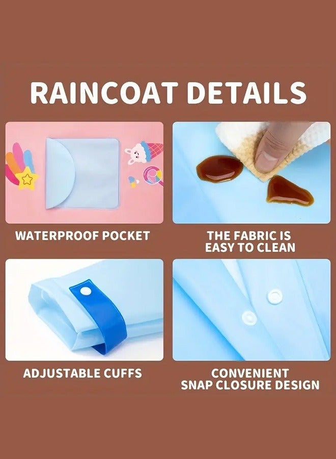 Kids Boys Girls Toddler Raincoat With School Bag Cover Long Cartoon Rainwear Rain Ponchos With Hoods Rain Jacket Cape Reusable For Outdoor Climbing Cycling Hiking Camping - Image 2