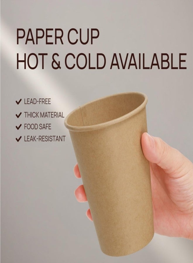 Nagpew 240 Pack 12 Oz Paper Coffee Cups, Disposable Kraft Brown Paper Cups, Leak-proof Unbleached Hot Cold Beverage Container Juice Holder for Party, Picnic, Office, Cafe - Image 3