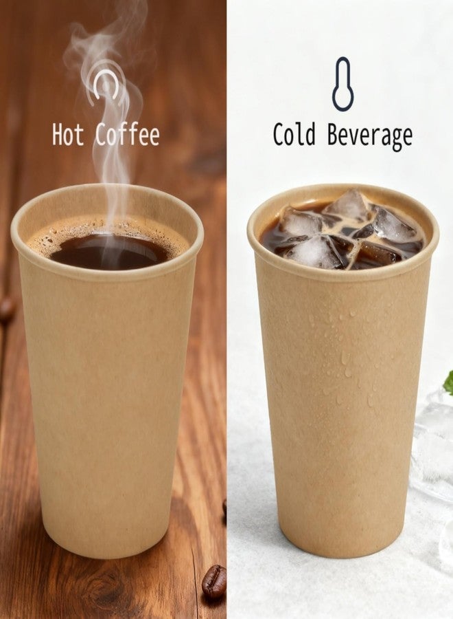 Nagpew 240 Pack 12 Oz Paper Coffee Cups, Disposable Kraft Brown Paper Cups, Leak-proof Unbleached Hot Cold Beverage Container Juice Holder for Party, Picnic, Office, Cafe - Image 5