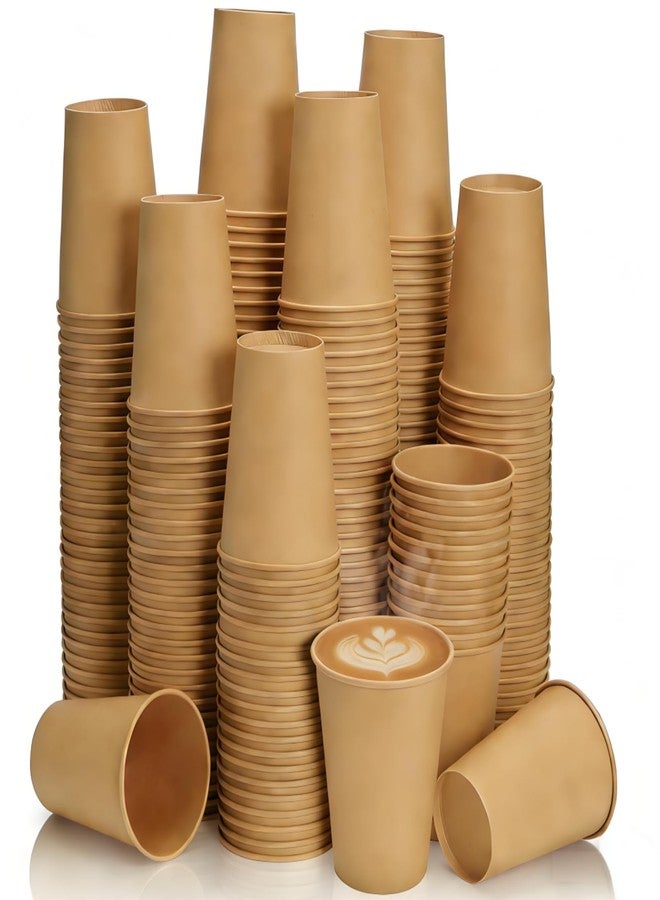 Nagpew 240 Pack 12 Oz Paper Coffee Cups, Disposable Kraft Brown Paper Cups, Leak-proof Unbleached Hot Cold Beverage Container Juice Holder for Party, Picnic, Office, Cafe - Image 1