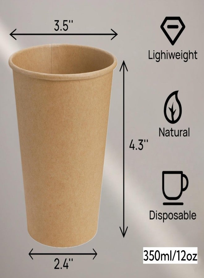 Nagpew 240 Pack 12 Oz Paper Coffee Cups, Disposable Kraft Brown Paper Cups, Leak-proof Unbleached Hot Cold Beverage Container Juice Holder for Party, Picnic, Office, Cafe - Image 2