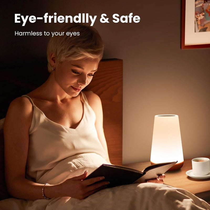 GKCI Touch Lamp - Portable Table Sensor Control Bedside Lamp with USB Charging, 5-Level Dimmable Warm White Light & 13 Color Changing RGB - Image 5