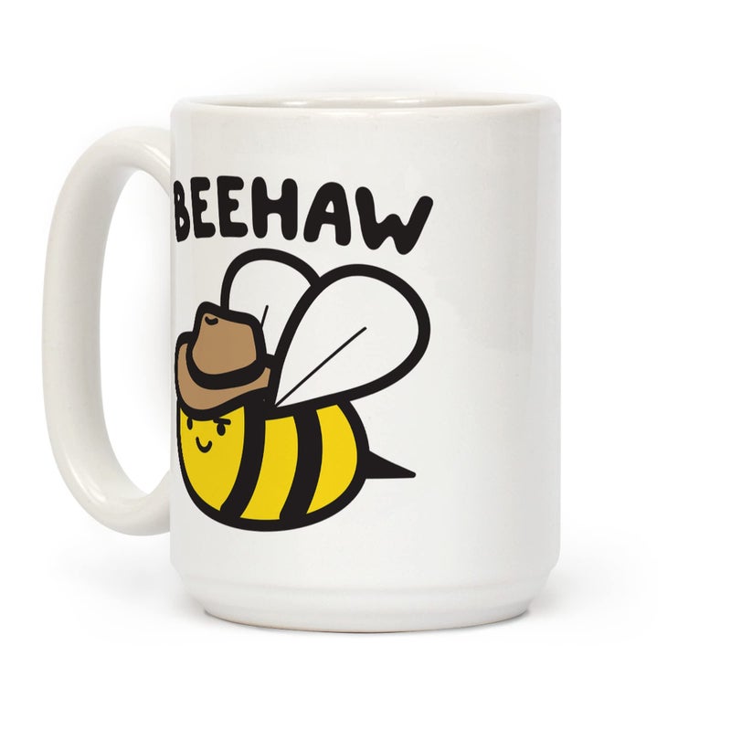LookHUMAN Bee Coffee Mug - Funny Coffee Mugs Adult Humor, Double-Sided Print Ceramic Coffee Cups as Western Coffee Mug & Bee Mug, Novelty Coffee Mugs for Women & Men, Unique Coffee Cup, 15oz - Image 3