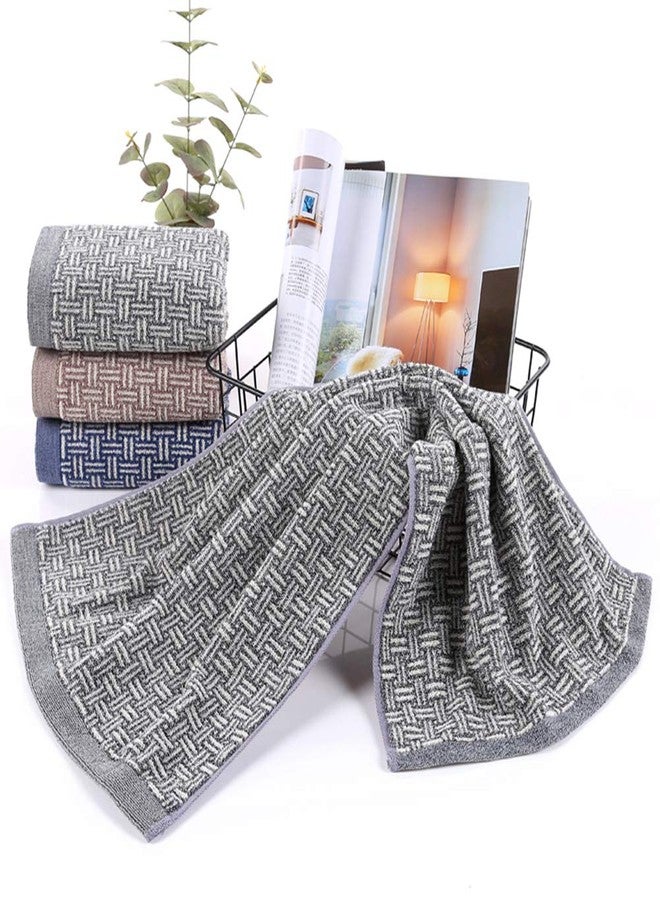 Pidada Hand Towels Set of 2 100% Cotton Checkered Pattern Absorbent Soft Decorative Towel for Bathroom (Gray) - Image 2