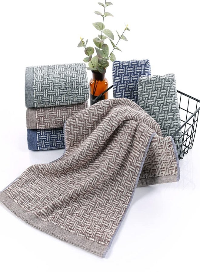 Pidada Hand Towels Set of 2 100% Cotton Checkered Pattern Absorbent Soft Decorative Towel for Bathroom (Gray) - Image 4