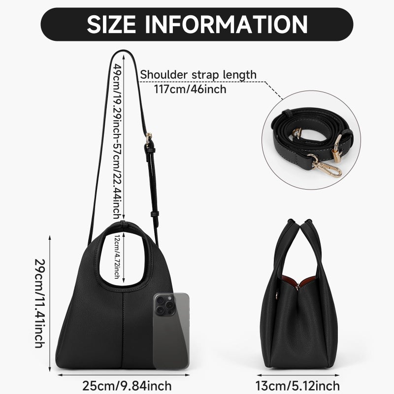 JQWSVE Women's Top Handle Handbag Small Satchel Bags Trendy Hobo Purse Crossbody Bag Faux Leather Shoulder Bag Satchel Purse - Image 5