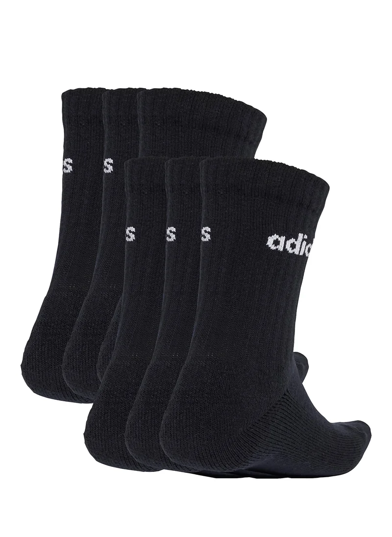 اديداس 6 Pack Linear Cushioned Crew Socks
