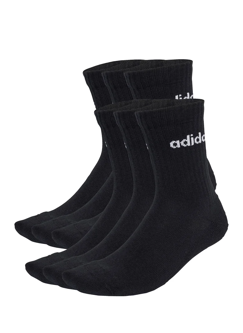 اديداس 6 Pack Linear Cushioned Crew Socks