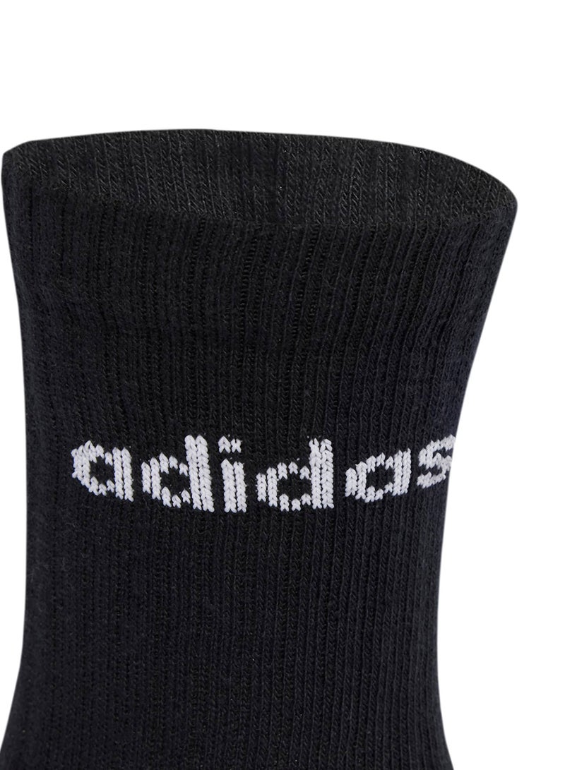 Adidas 6 Pack Linear Cushioned Crew Socks  - Image 4