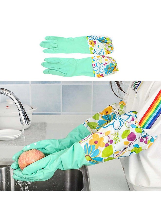 كوازيفي 4 أزواج من قفازات غسل الأطباق المطاطية، قفازات تنظيف رائعة لغسل الأطباق - Image 2