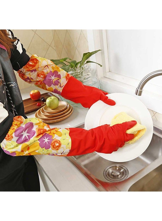 كوازيفي 4 أزواج من قفازات غسل الأطباق المطاطية، قفازات تنظيف رائعة لغسل الأطباق - Image 4