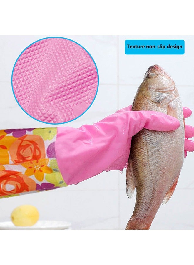 كوازيفي 4 أزواج من قفازات غسل الأطباق المطاطية، قفازات تنظيف رائعة لغسل الأطباق - Image 5