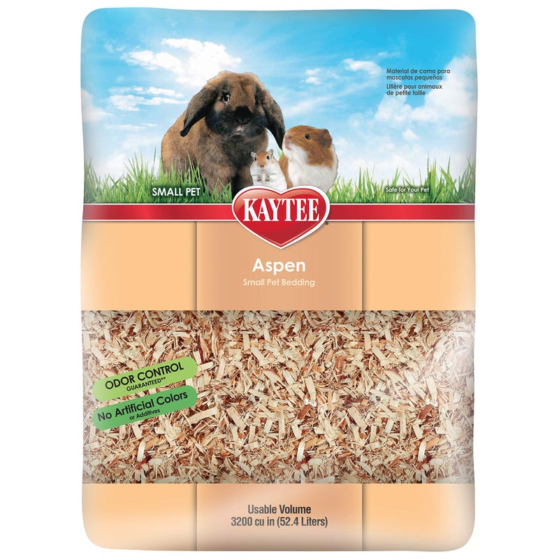 Kaytee Aspen Small Animal Pet Bedding For Pet Guinea Pigs, Rabbits, Hamsters, Gerbils, and Chinchillas, 52.4 Liters - Image 1
