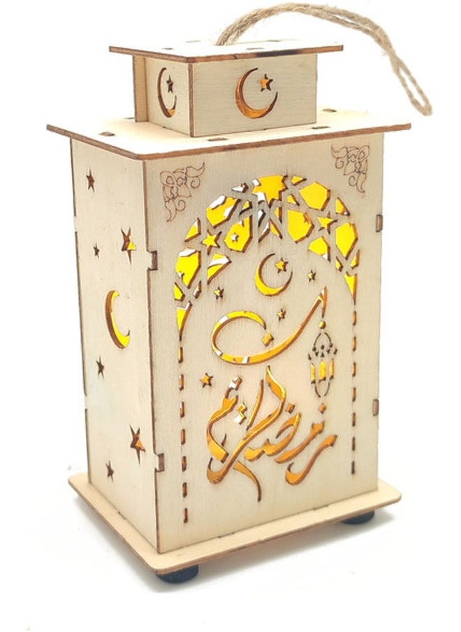 co arma - Wooden Ramadan lantern with LED lighting, 15 cm - Image 1