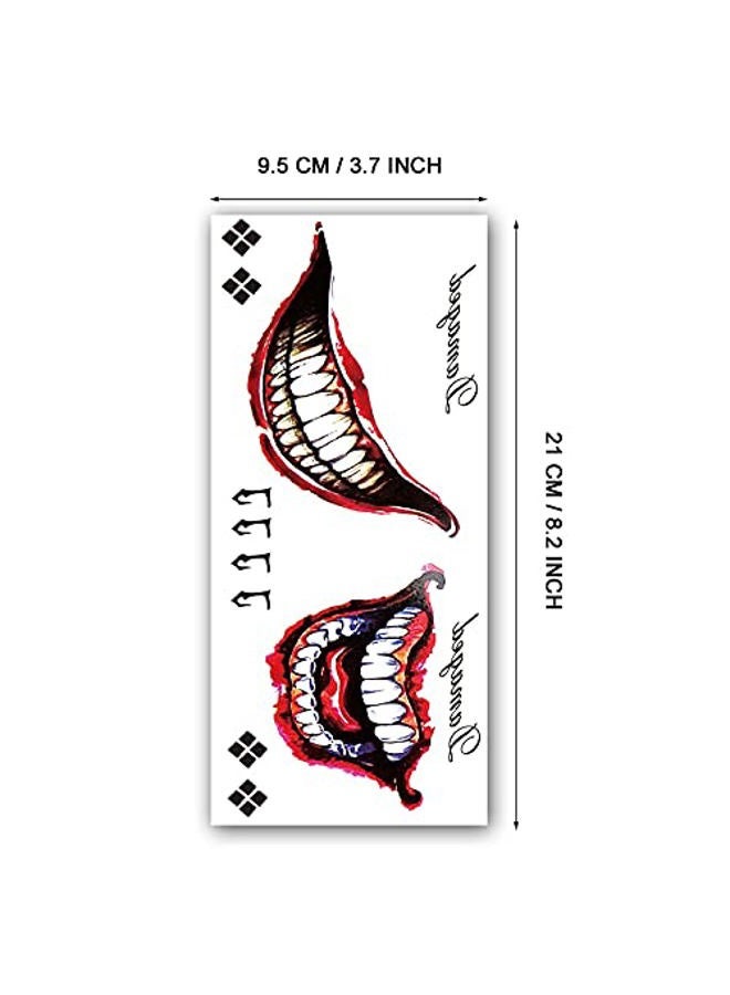 Leoars Men Tattoos, 3-Sheet Fake Big Mouth Cosplay Props for Adult Men Costume Halloween Masquerade Party - Image 2