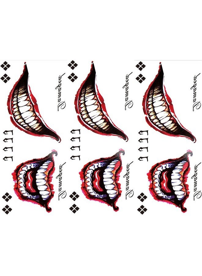 Leoars Men Tattoos, 3-Sheet Fake Big Mouth Cosplay Props for Adult Men Costume Halloween Masquerade Party - Image 1