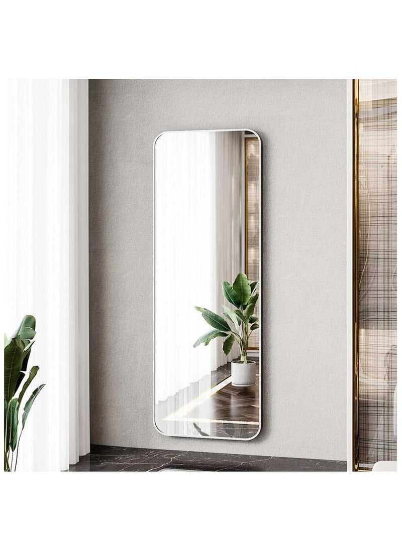 Vparty - Vparty Large Full-Length Standing Mirror (50x160cm) with HD Imaging, Aluminum Alloy Frame, and Stable Stand Bracket – Durable and Stylish Floor Mirror with Arched Design, Freestanding or Wall-Mounted, Functional Accent Mirror for Bedroom, Hallway, Living Room, and Entryway, Modern Home Decor, Leaning or Hanging Full Body Mirror (Silver) - Image 1
