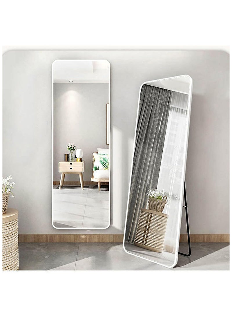 Vparty - Vparty Large Full-Length Standing Mirror (50x160cm) with HD Imaging, Aluminum Alloy Frame, and Stable Stand Bracket – Durable and Stylish Floor Mirror with Arched Design, Freestanding or Wall-Mounted, Functional Accent Mirror for Bedroom, Hallway, Living Room, and Entryway, Modern Home Decor, Leaning or Hanging Full Body Mirror (Silver) - Image 1