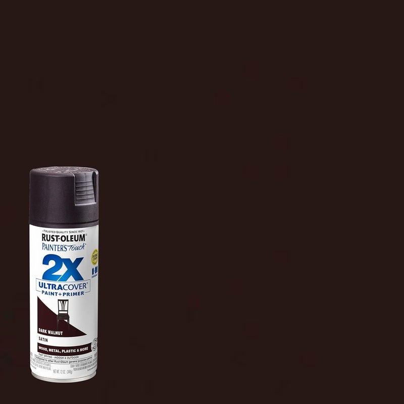 Rust-Oleum 257462-6PK Painter's Touch 2X Ultra Cover Spray Paint, 12 oz, Satin Dark Walnut, 6 Pack - Image 2