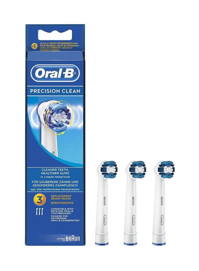 Oral-B Precision Clean Rechargeable Electric Toothbrush Replacement Heads, Removes up to 100% More Plaque, Cleaner Teeth, Healthier Gums, Pack of 3 White