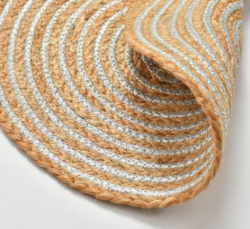 pepme Jute Lurex Placemat Silver 12 inches Pack of 4  - Image 2