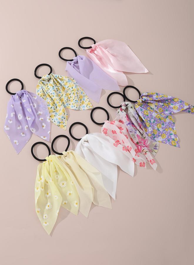 Take Two Set of 10 - Floral Print Hair Ties - Image 1