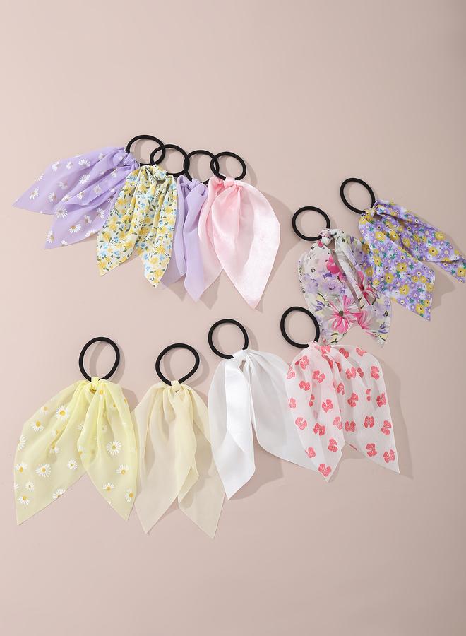 Take Two Set of 10 - Floral Print Hair Ties - Image 4