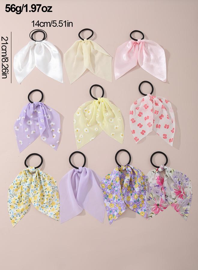 Take Two Set of 10 - Floral Print Hair Ties - Image 5