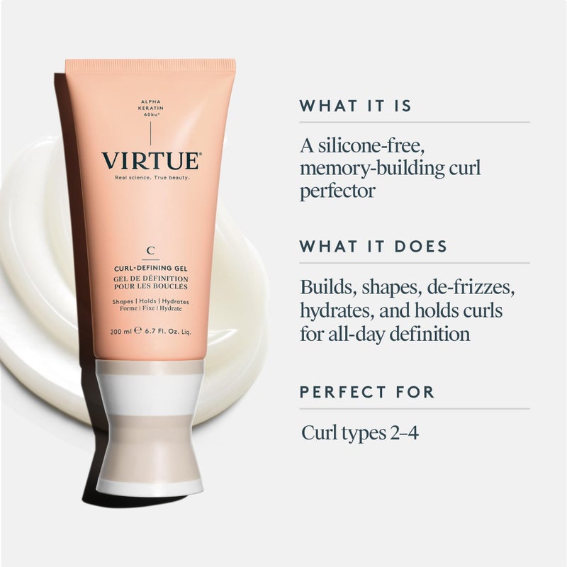 VIRTUE Curl Gel for Curly Hair, Anti Frizz Hair Styler, Sulfate Free, Ideal for All Curl Types, Color Safe, 6.7 Fl Oz - Image 2