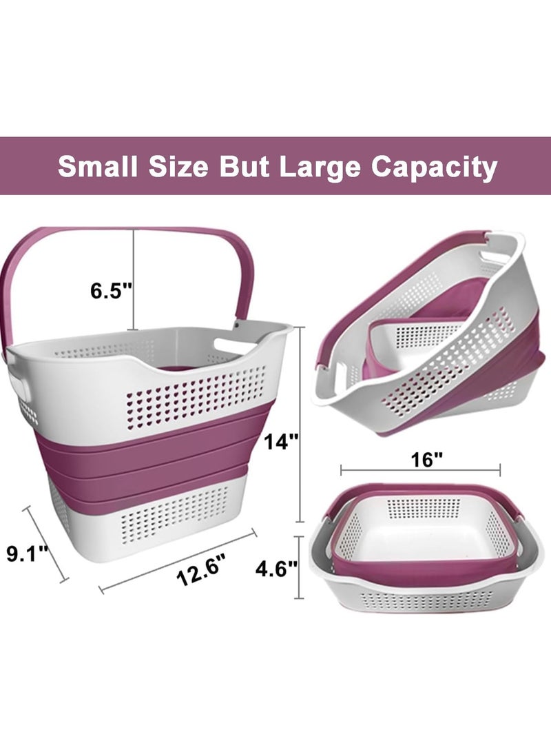FALAHOM 40L Collapsible Laundry Basket Pop Up Clothes Storage Organizer with Handle, Portable Clothing Washing Container Tub, Foldable Space Saving Hamper for Adults Kids - Image 3