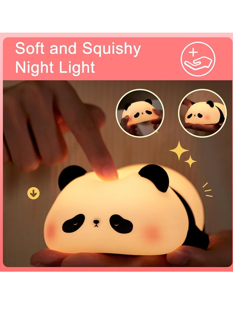 ELTRAZONE Panda Night Light for Teens, Cute LED Lamps for Teen Girls Bedroom, Clap Control Brightness, Timer Auto Shutoff, Silicone Animal Lights – Perfect Gifts for Children & Toddlers - Image 5