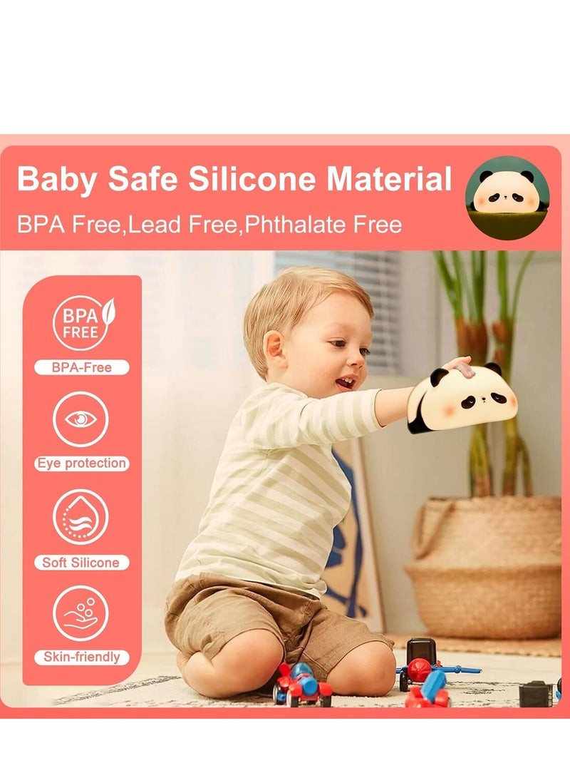 ELTRAZONE Panda Night Light for Teens, Cute LED Lamps for Teen Girls Bedroom, Clap Control Brightness, Timer Auto Shutoff, Silicone Animal Lights – Perfect Gifts for Children & Toddlers - Image 3