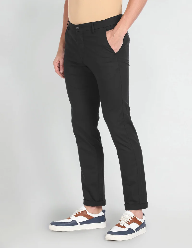 Arrow Black Lightweight Smart Flex Chinos for Men | Best Price UAE