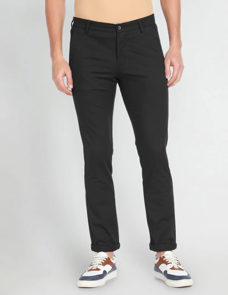 Arrow Black Lightweight Smart Flex Chinos for Men | Best Price UAE