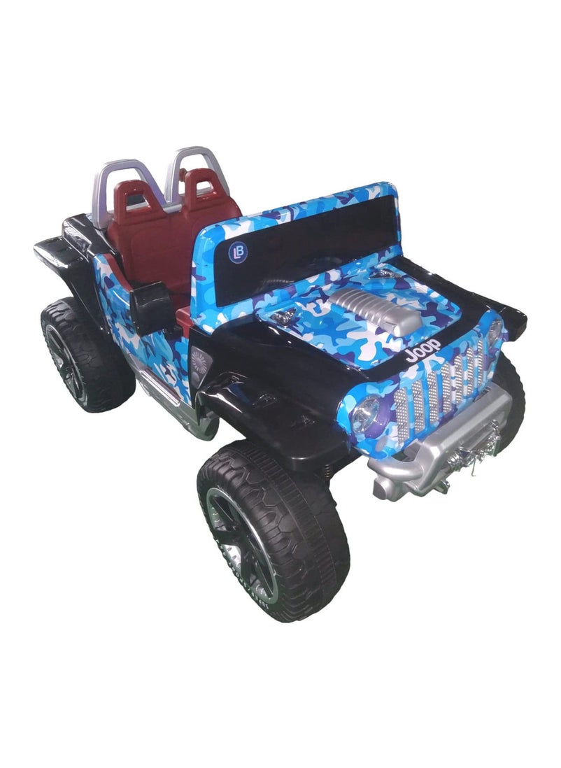 Lovely Baby - سيارة كهربائية 4x4 من Lovely Baby تعمل بالركوب على شكل سيارة جيب للأطفال LB 818 مع جهاز تحكم عن بعد باللون الأزرق - Image 1