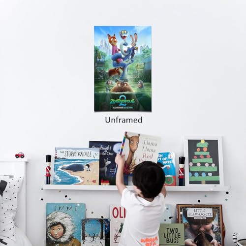 BILVAZOG Animal Zootopia 2 Poster For Fans Kids Room Bedroom Wall Decor -Movie Zootopia Posters Canvas Prints Picture For Teen Boy Girls Gifts - Image 3